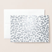 PixDezines Silver Leopard Spots Bedankt Folie Kaarten (Voorkant met envelop)
