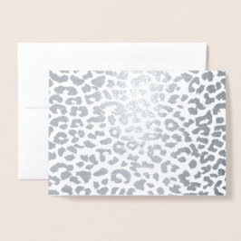 PixDezines Silver Leopard Spots Bedankt Folie Kaarten