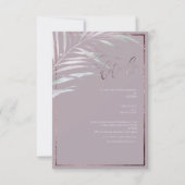 PixDezines Silver Mauve Palm Details Kaarten RSVP Kaartje (Voorkant)