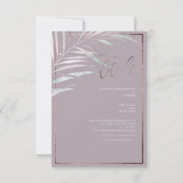 PixDezines Silver Mauve Palm Details Kaarten RSVP Kaartje