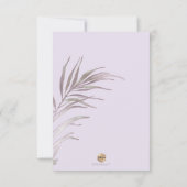 PixDezines Silver Mauve Palm Details Kaarten RSVP Kaartje (Achterkant)