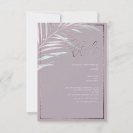 PixDezines Silver Mauve Palm Details Kaarten RSVP Kaartje
