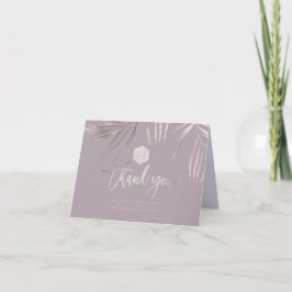 PixDezines Silver Mauve Palms Wedding Bedankt