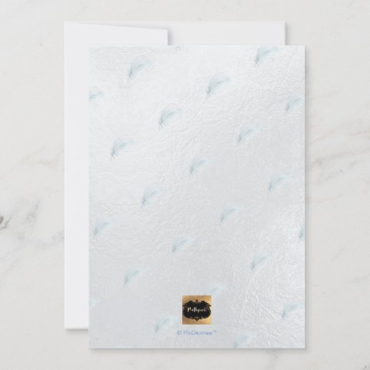 PixDezines Silver Palms Baptisme Kaart (Achterkant)