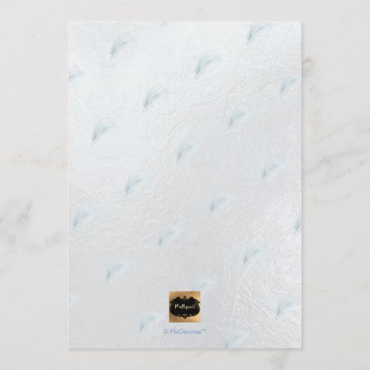 PixDezines Silver Palms Baptisme Kaart (Achterkant)