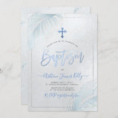 PixDezines Silver Palms Baptisme Kaart (Voorkant / Achterkant)