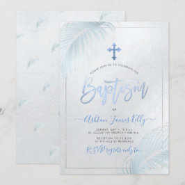PixDezines Silver Palms Baptisme Kaart