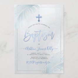 PixDezines Silver Palms Baptisme Kaart