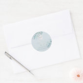 PixDezines Silver Palms Monogram, Sla de datum op Ronde Sticker (Envelop)
