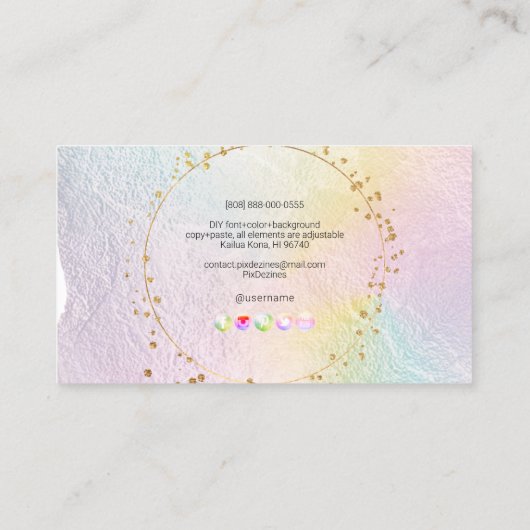 PixDezines Simple Blush Bruske Stroke Snoep Visitekaartje (Achterkant)