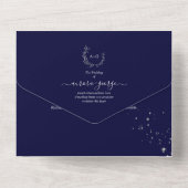 PixDezines Simple DIY Blue Faux Silver Wreate All In One Uitnodiging (Achterkant)