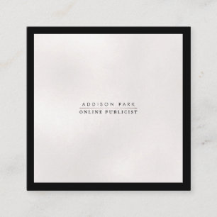 PixDezines Simple Elegant, Black+Parly White Vierkante Visitekaartje