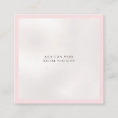 PixDezines Simple Elegant, Parly White+Roze Vierkante Visitekaartje (Voorkant)