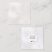 PixDezines Simple Elegant, Parly White Vierkante Visitekaartje (Voorkant / Achterkant)