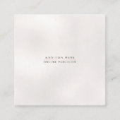 PixDezines Simple Elegant, Parly White Vierkante Visitekaartje (Voorkant)