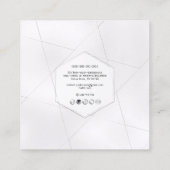 PixDezines Simple Elegant, Parly White Vierkante Visitekaartje (Achterkant)