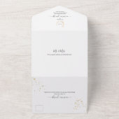 PixDezines Simple Faux Gold Wreater All In One Uitnodiging (Buitenkant)