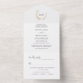 PixDezines Simple Faux Gold Wreater All In One Uitnodiging (Binnen)