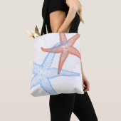 PixDezines Sinaasappel/Blue Starfish/DIY achtergro Tote Bag (Dichtbij)