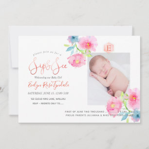 PixDezines SIP+ZIEN, WATERCOLOR BLOEMEN Aankondiging