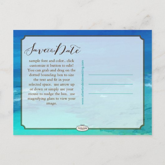 PixDezines/sla de datum/ hanaumabay op Aankondigingskaart (Achterkant)