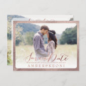 PixDezines Sla de datum/het handgeschreven script  Aankondigingskaart (Voorkant / Achterkant)