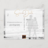 PixDezines Sla de datum/iriserende gouden script o Briefkaart (Achterkant)