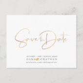 PixDezines Sla de datum/iriserende gouden script o Briefkaart (Voorkant)