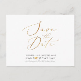 PixDezines Sla de datum/iriserende gouden script o Briefkaart