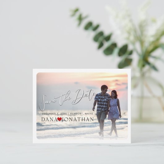 PixDezines Sla de datum/koel handgeschreven script Briefkaart (Staand voorkant)