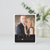 PixDezines Sla de datum/Roos Gold/Cool Script op Briefkaart (Staand voorkant)