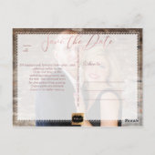 PixDezines Sla de datum/Roos Gold/Cool Script op Briefkaart (Achterkant)