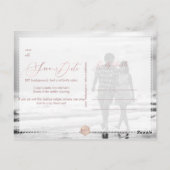 PixDezines Sla de datum/Roos Gold Script op Briefkaart (Achterkant)