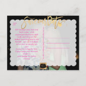 PixDezines Sla de datum / stijlvolle Faux Gold Scr Aankondigingskaart (Achterkant)