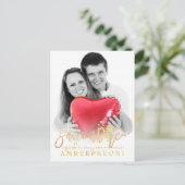 PixDezines Sla de datum / stijlvolle Faux Gold Scr Aankondigingskaart (Staand voorkant)