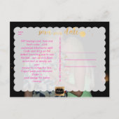 PixDezines Sla de datum / stijlvolle Faux Gold Scr Aankondigingskaart (Achterkant)