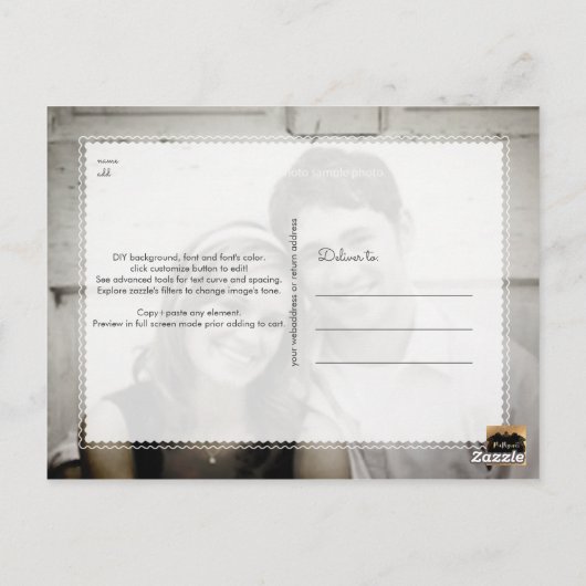 PixDezines Sla onze datum op/chic Faux Gold+Marble Briefkaart (Achterkant)