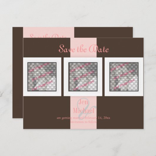 PixDezines slaat de datumfotolijsten/DIY-kleuren o Aankondigingskaart (Voorkant / Achterkant)