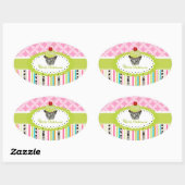 PixDezines sleutellijn wervelingen cupcake/DIY kle Ovale Sticker (Vel)