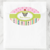 PixDezines sleutellijn wervelingen cupcake/DIY kle Ovale Sticker (Tas)