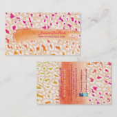 PixDezines sneeuwluipaard/DIY achtergrondkleur Visitekaartje (Voorkant / Achterkant)