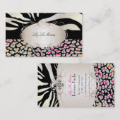 PixDezines sneeuwluipaard/regenboogvlekken Visitekaartje (Voorkant / Achterkant)