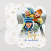 PixDezines sneeuwvlokken/goud/vakantiekaarten Feestdagenkaart (Voorkant / Achterkant)