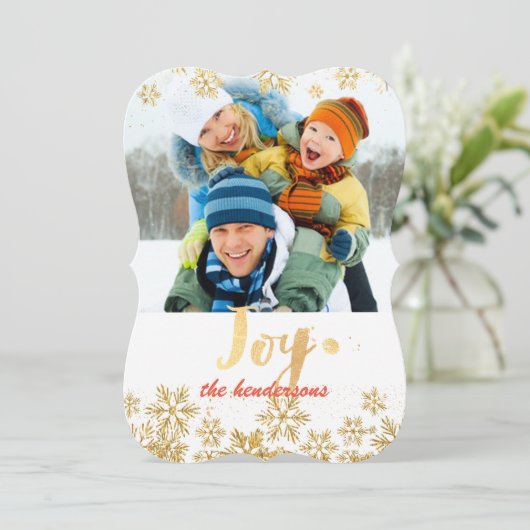 PixDezines sneeuwvlokken/goud/vakantiekaarten Feestdagenkaart (Staand voorkant)