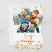 PixDezines sneeuwvlokken/goud/vakantiekaarten Feestdagenkaart (Voorkant)