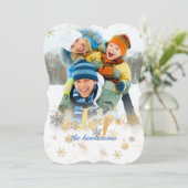 PixDezines Sneeuwvlokken/Goud/Zilver/kerstkaarten Feestdagenkaart (Staand voorkant)