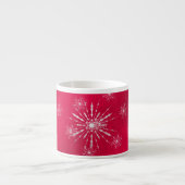 PixDezines Sneeuwvlokken, Kerstrood Espresso Kop (Voorkant)