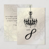 PixDezines Sneeuwvlokken+Kroonluchter Briefkaart (Voorkant / Achterkant)