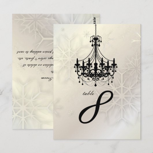 PixDezines Sneeuwvlokken+Kroonluchter Briefkaart (Voorkant / Achterkant)