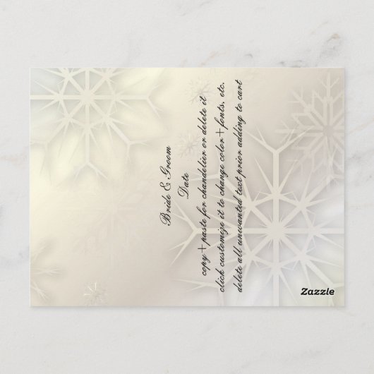 PixDezines Sneeuwvlokken+Kroonluchter Briefkaart (Achterkant)